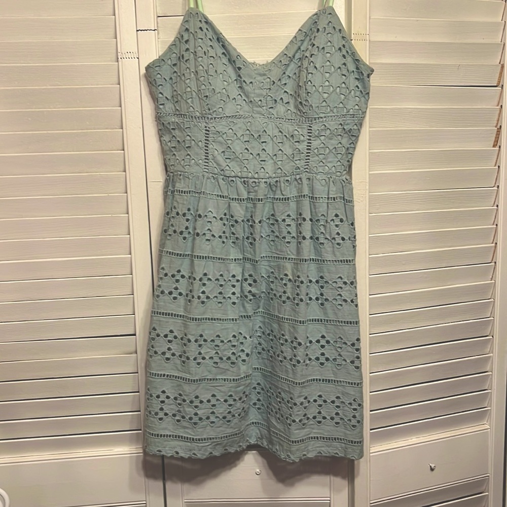 Women’s Mint Green Eyelet Dress, Junior Size 3